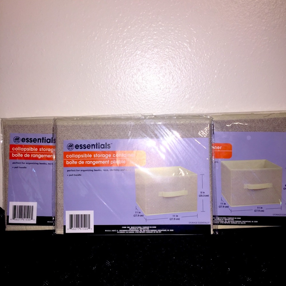 4/$25 NWT Lot of 3 Essentials Collapsible Storage
